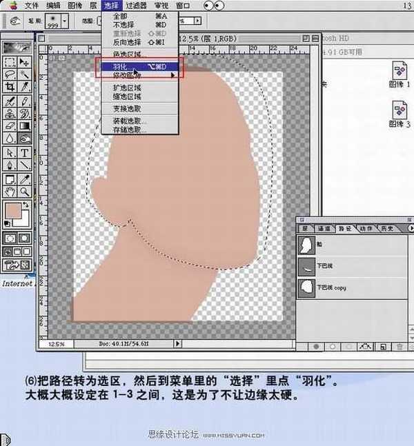 PhotoShop 鼠绘带面具的银发美女过程