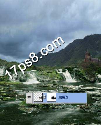 photoshop制作出瀑布城堡的合成教程(二)