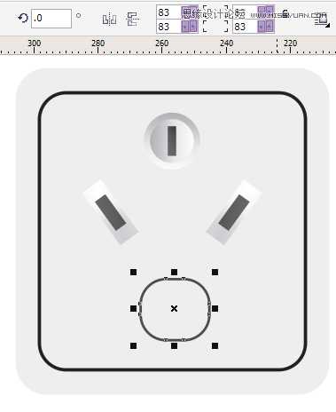 CorelDraw实例教程：制作简单的三孔开关（图文）