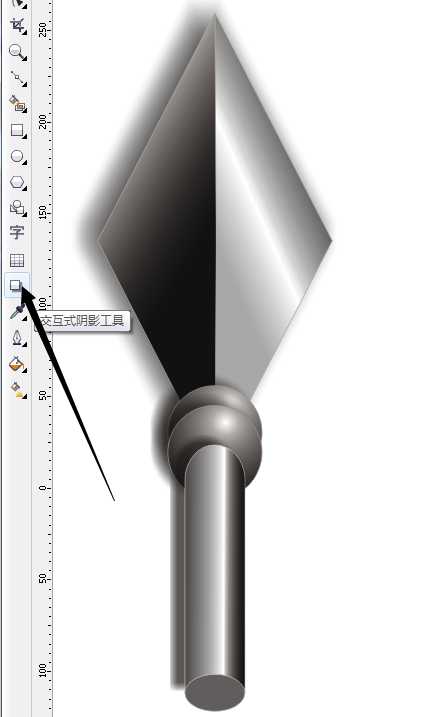cdr怎么画矛? cdr中绘制尖尖的立体矛的教程