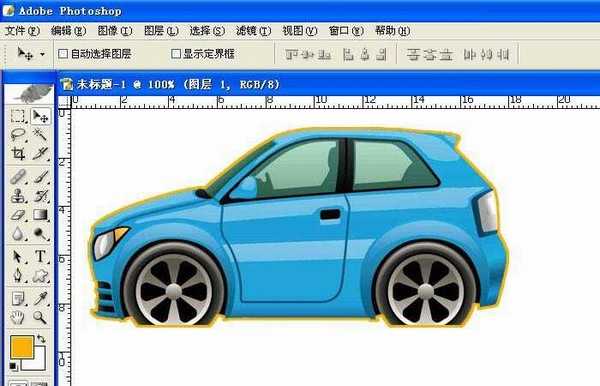 ps怎么给图片描边?ps给卡通汽车图片描边教程