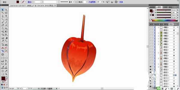 ai怎么画灯笼果? ai绘制姑娘果的教程