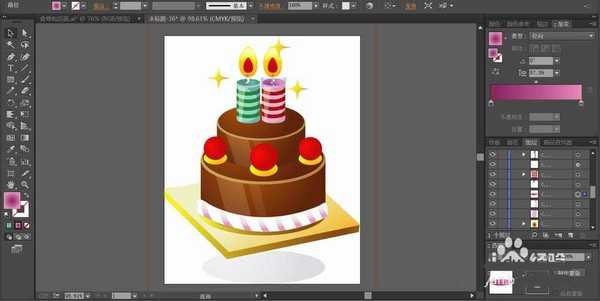 ai怎么设计双层生日蛋糕矢量素材?