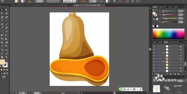 ai怎么绘制劈开的南瓜插画图?