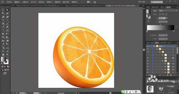 ai怎么手绘逼真的果冻橙? ai切开橙子的画法