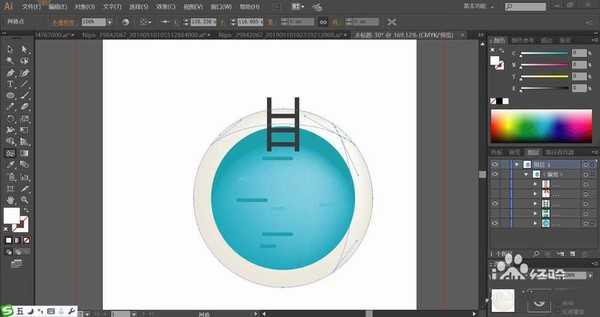 ai怎么手绘游泳池矢量图? ai游泳池插画的画法