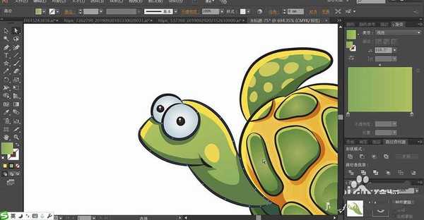 ai怎么画卡通效果的小海龟? ai小海龟的画法