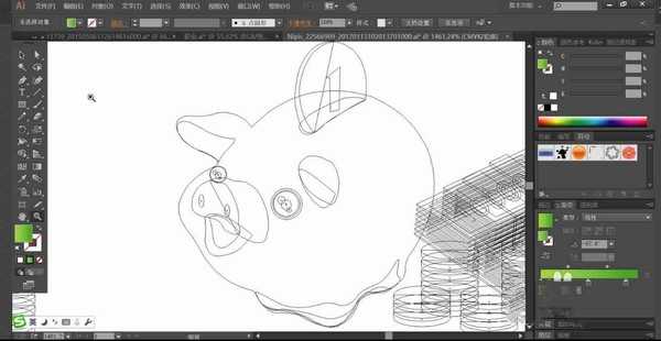 AI怎么设计存钱罐矢量图 AI绘制可爱小猪存钱罐图标教程